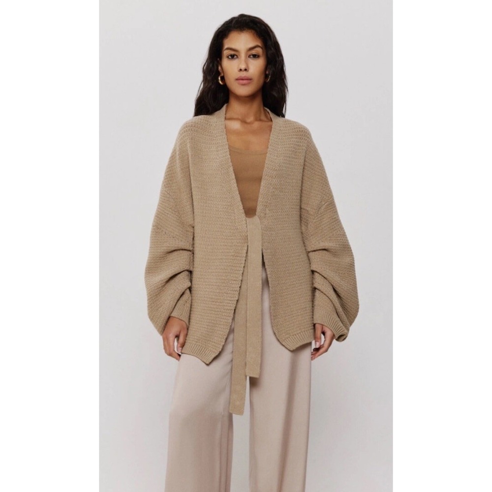 25 Union Ruby Beige Cardigan Sweater Tan Oversized Comfy Soft Ukraine XS / Small